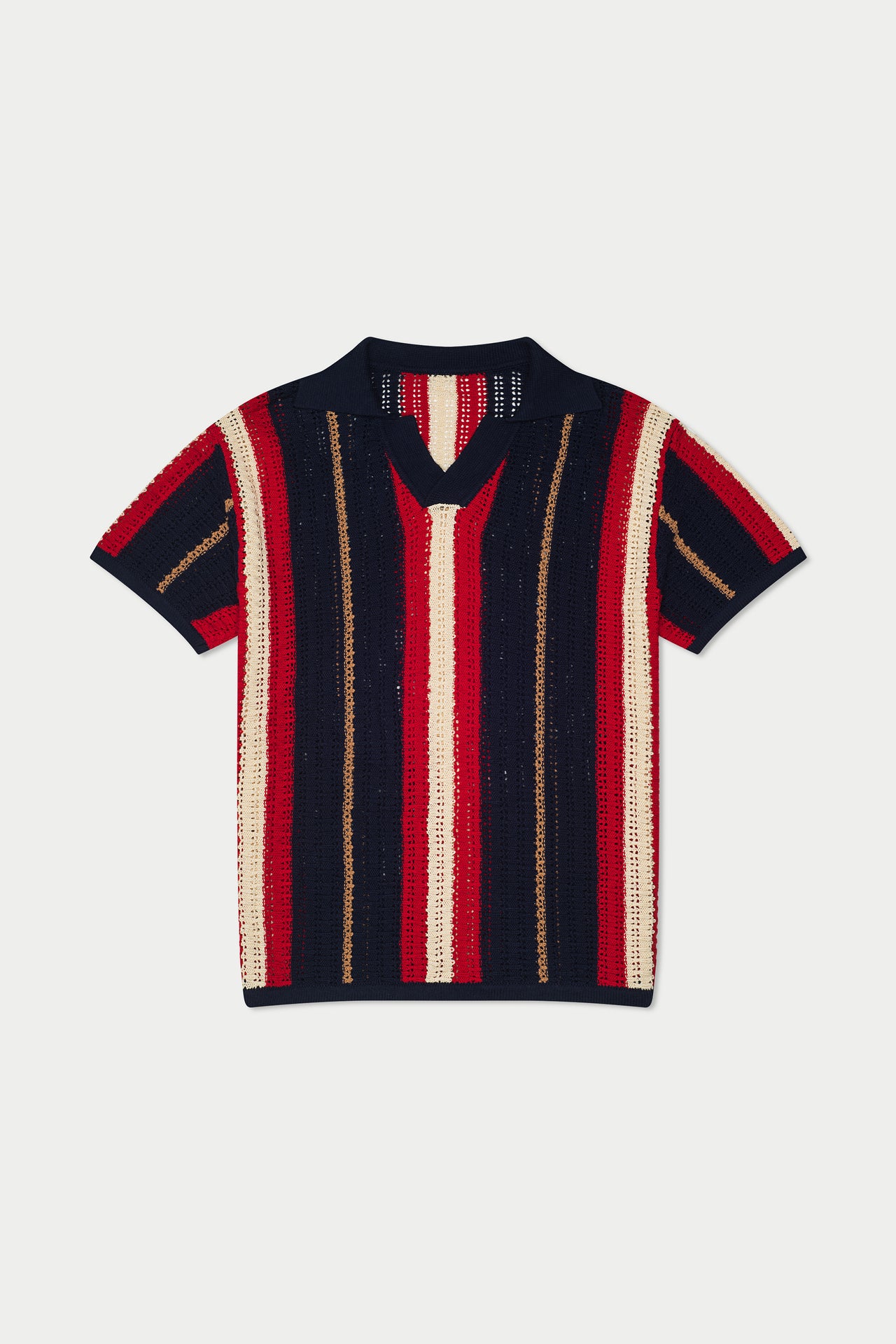 Crab Stripe Knit Polo