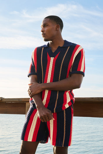 Crab Stripe Knit Short
