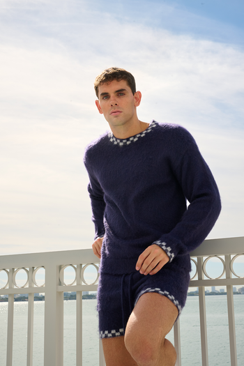 Checkered Mohair Short