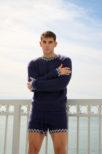 Checkered Mohair Sweater