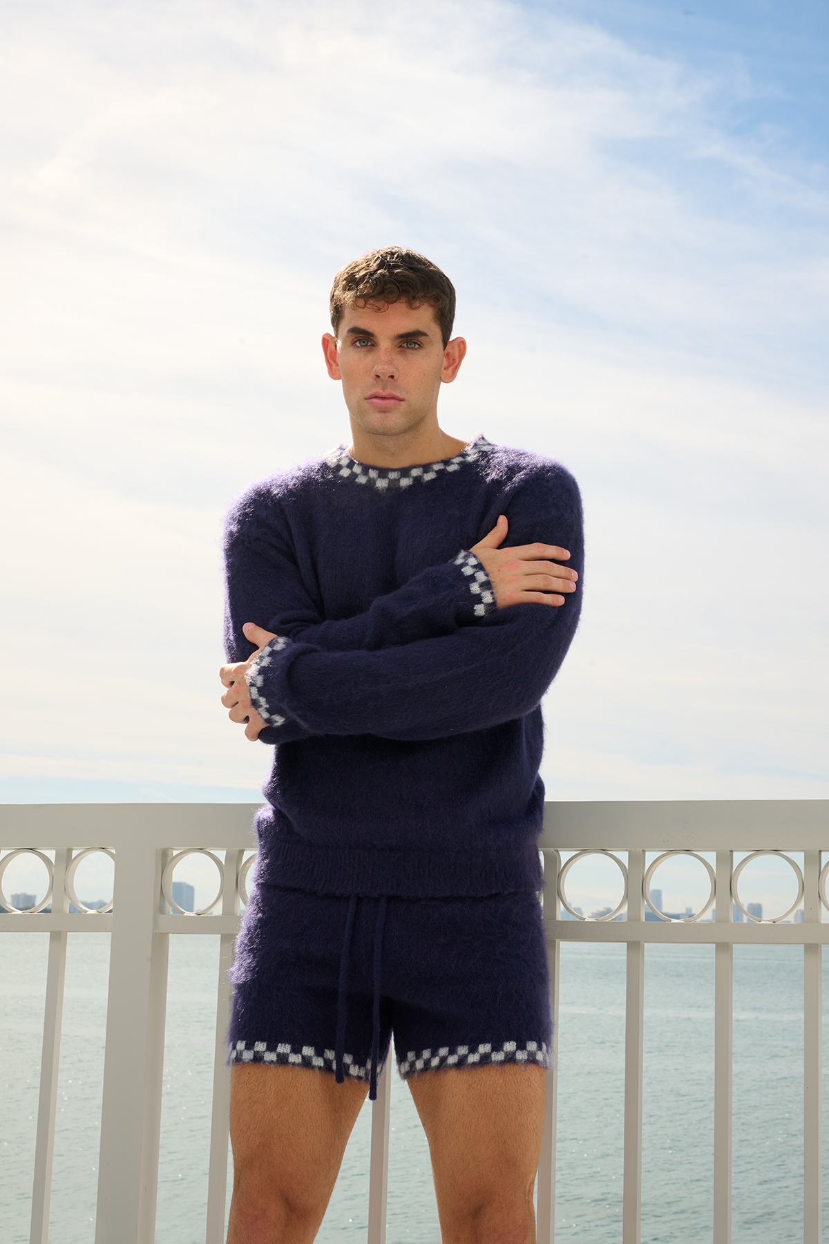 Checkered Mohair Short