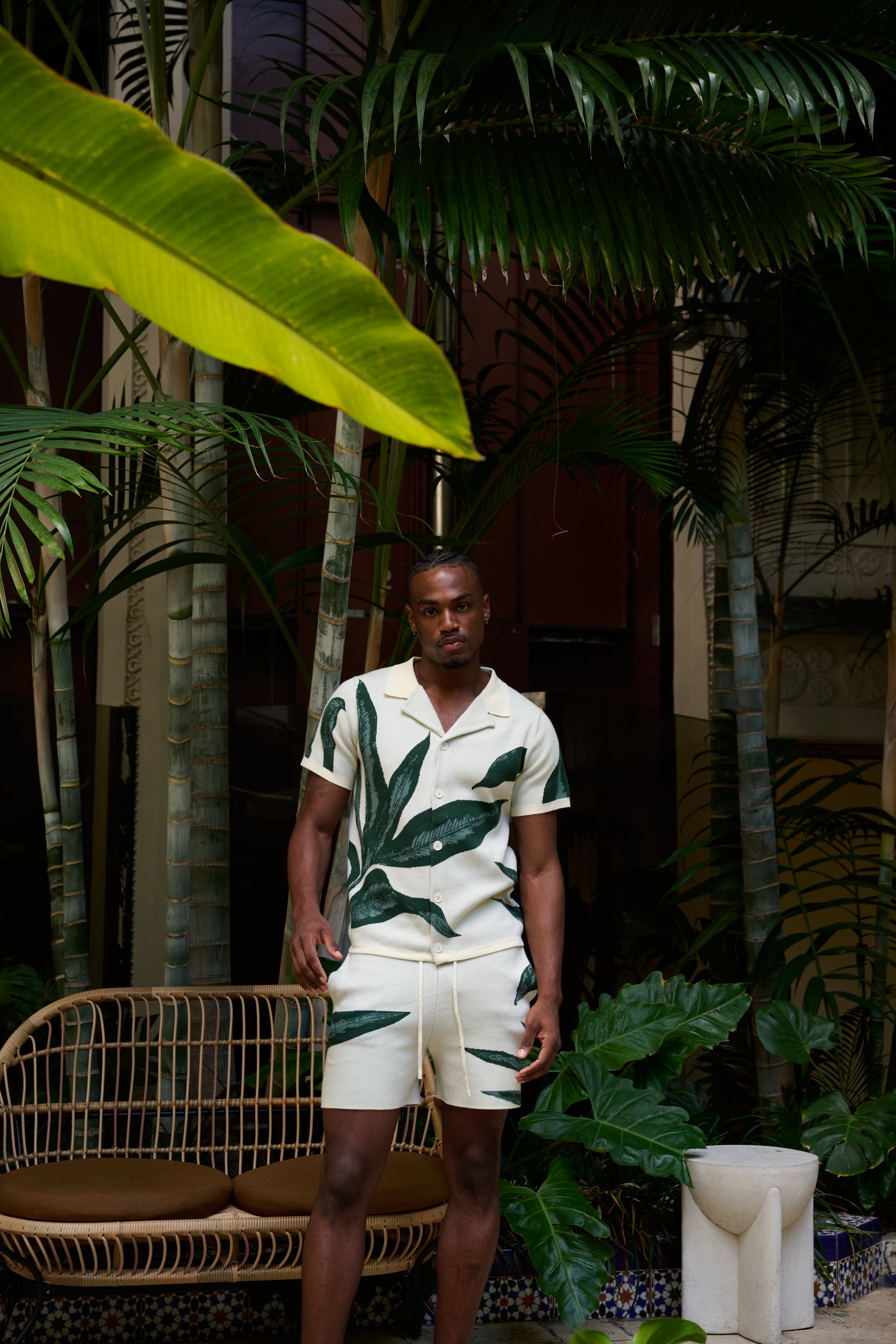 MYNE マイネ 2WAY SHORT KNIT GREEN JUNGLE KNIT SHORT | Mavrans – MAVRANS