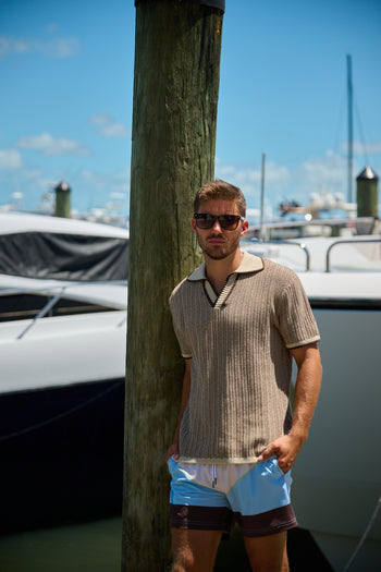 CHOCOLATE MARLED POLO