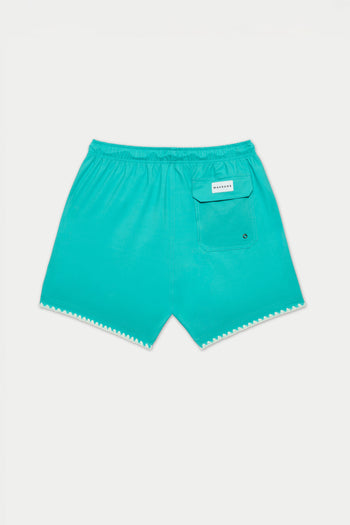 TEAL STITCH SWIM SHORT