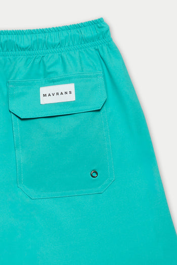 TEAL STITCH SWIM SHORT
