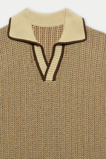 CHOCOLATE MARLED POLO
