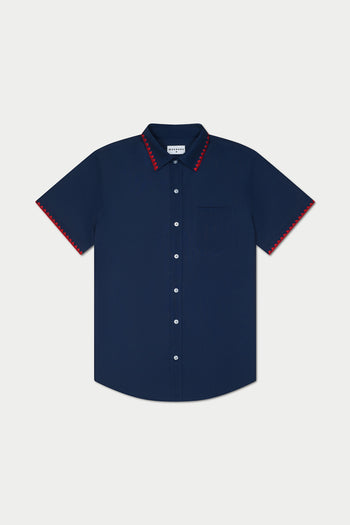 Navy Red Stitch Weekend Shirt