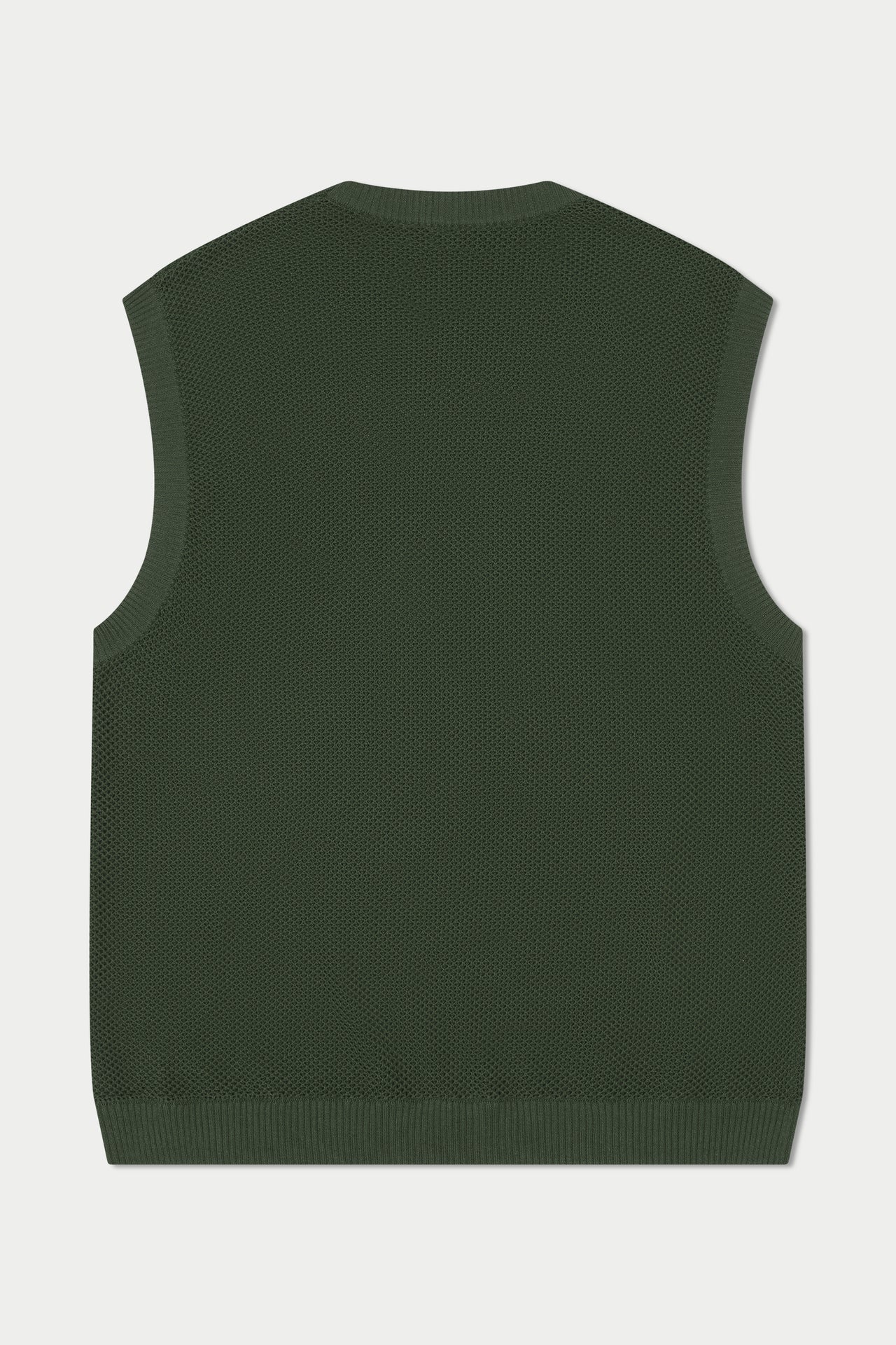 Dark Green Crochet Knit Vest