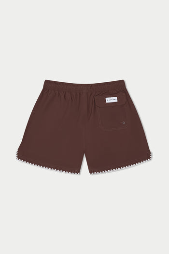 Brown Stitch Swim Short