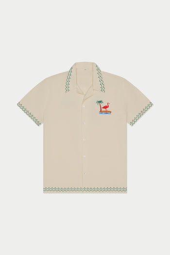 Flamingo Beach Linen Shirt