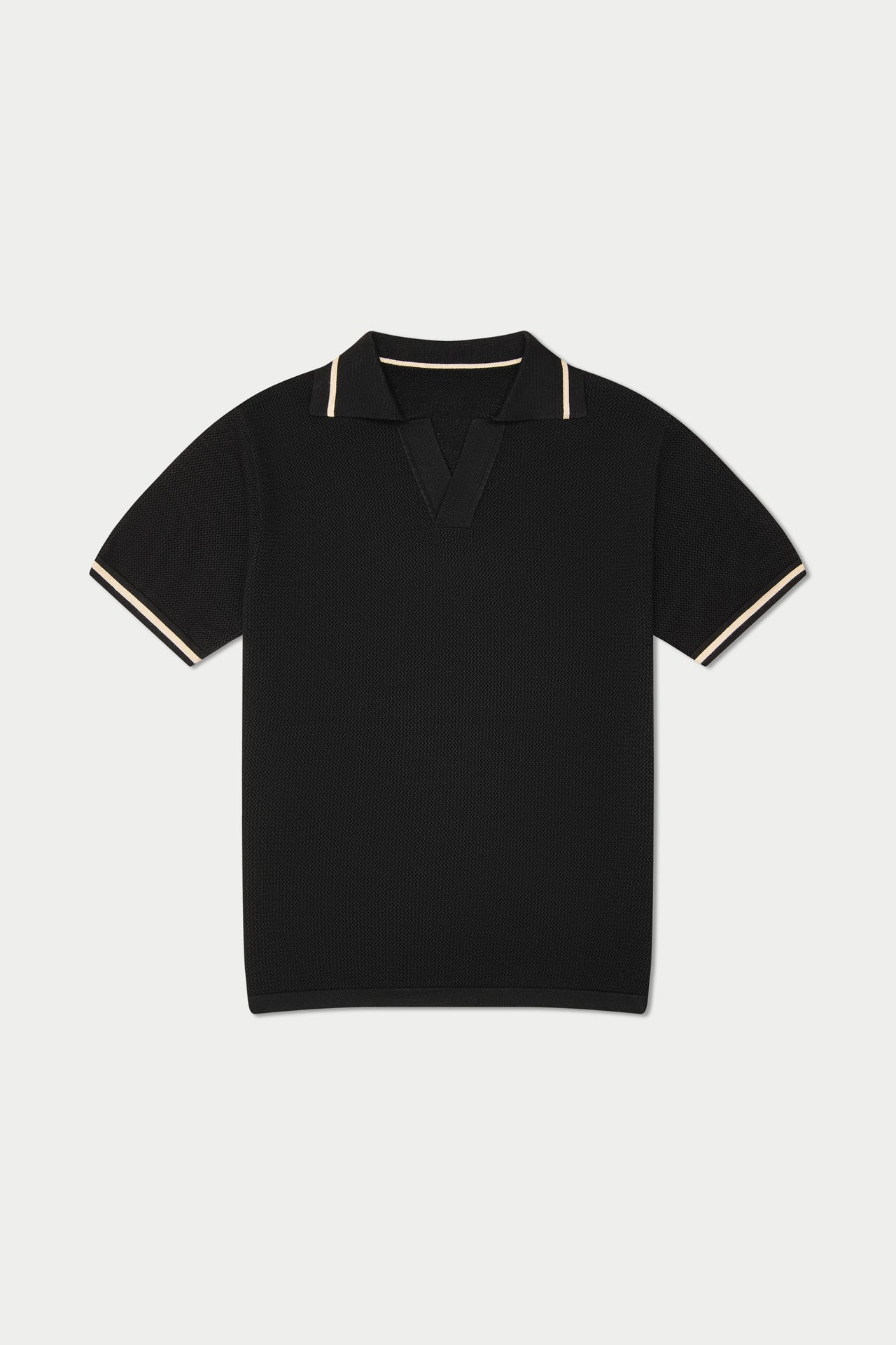 Black Crochet Polo