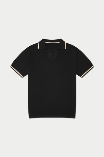 Black Crochet Polo