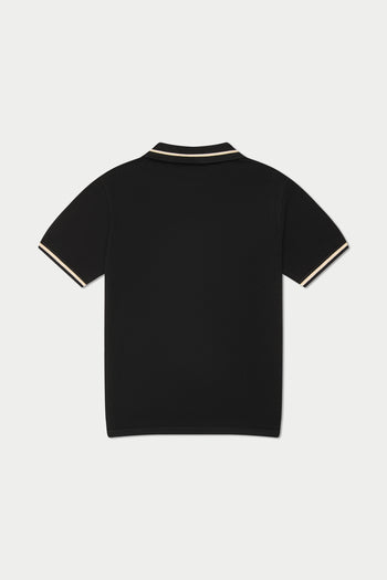 Black Crochet Polo