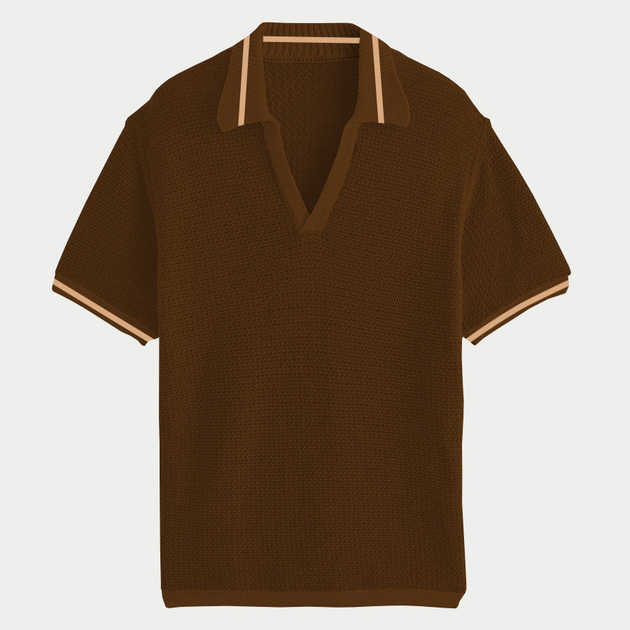 Espresso Crochet Polo
