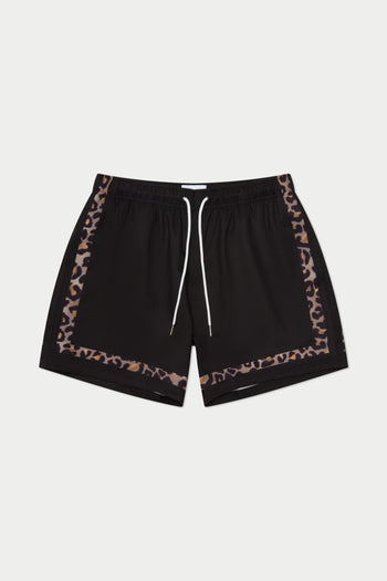 Black Leopard Game Swim Short