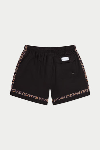 Black Leopard Game Swim Short