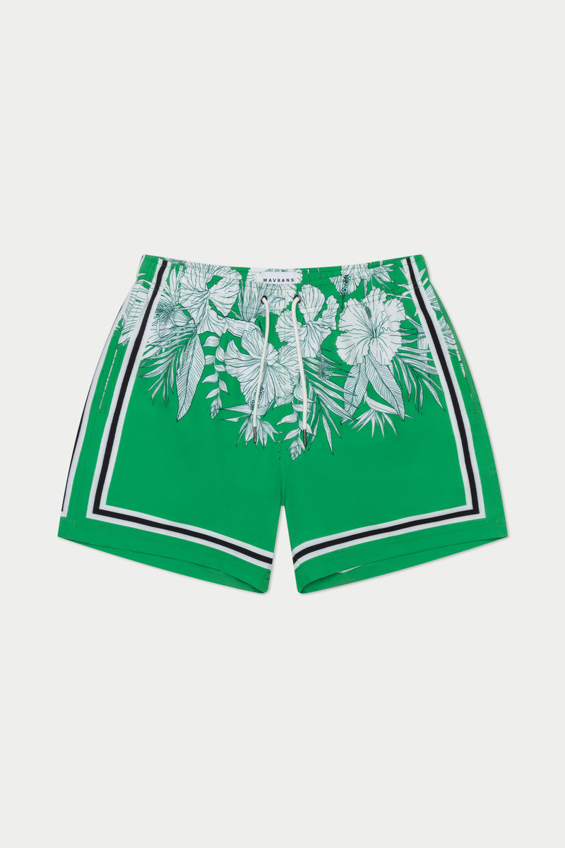 Tropical Green Game Swim Short