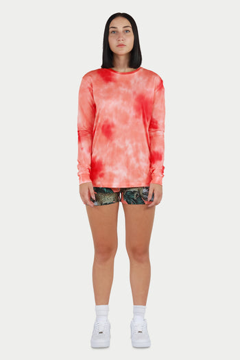 Coral Tie Dye Long Sleeve Tee