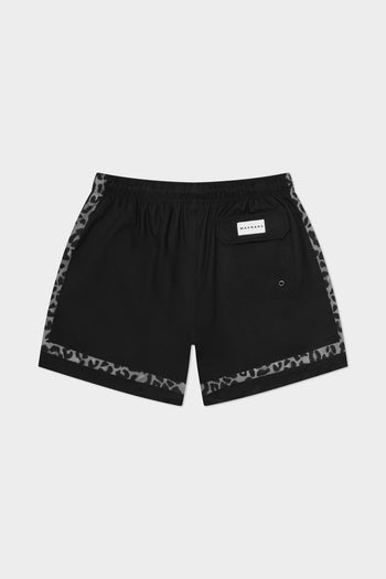 Mono Black Leopard Game Swim Short